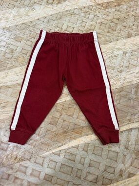 & Other Stories Kids Burgundy Sweatpants with White Side Stripes